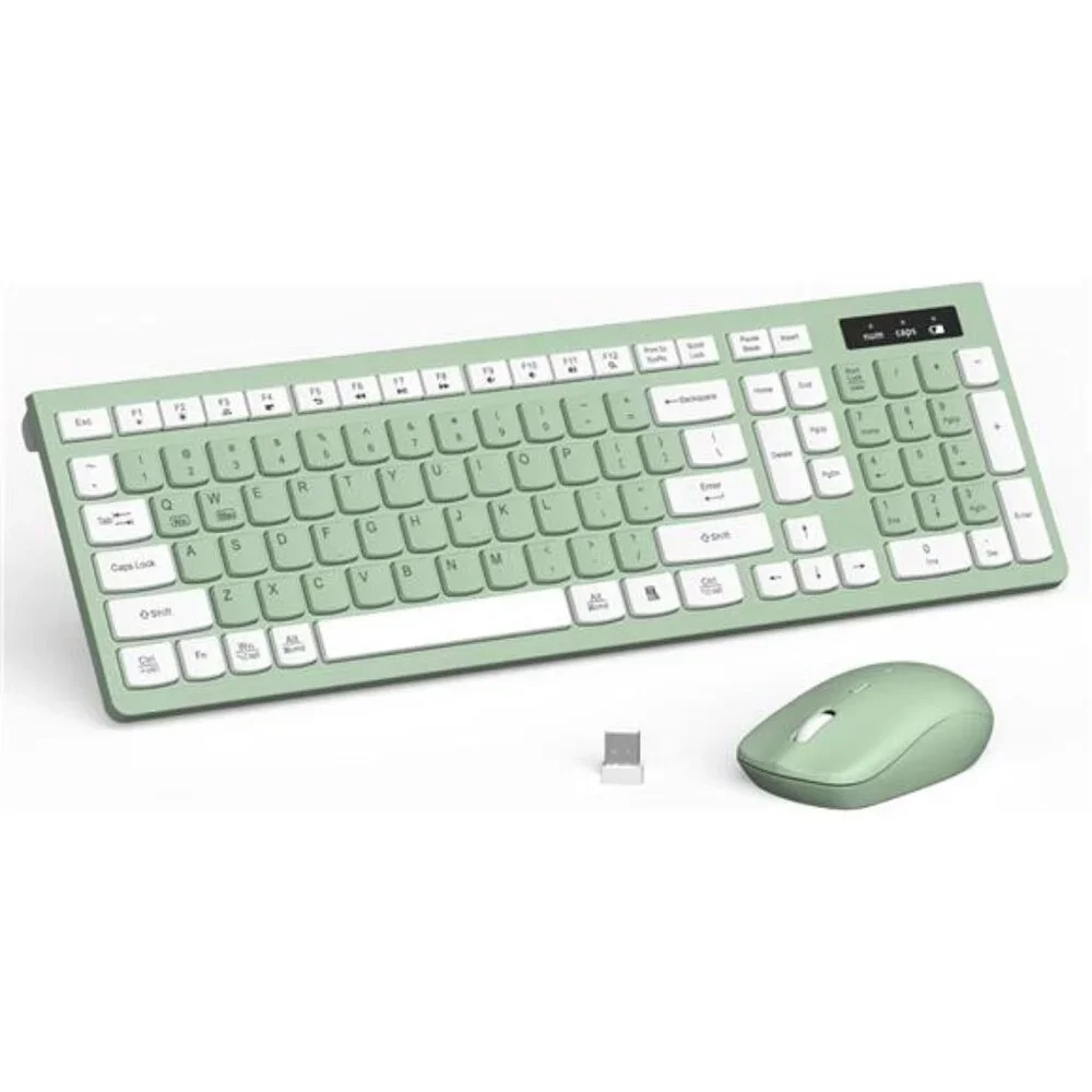 Wireless Keyboard and Mouse Combo Full-Sized Wireless Keyboard Adjustable Mouse